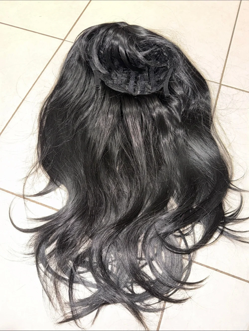 Black Synthetic Wig with Bangs